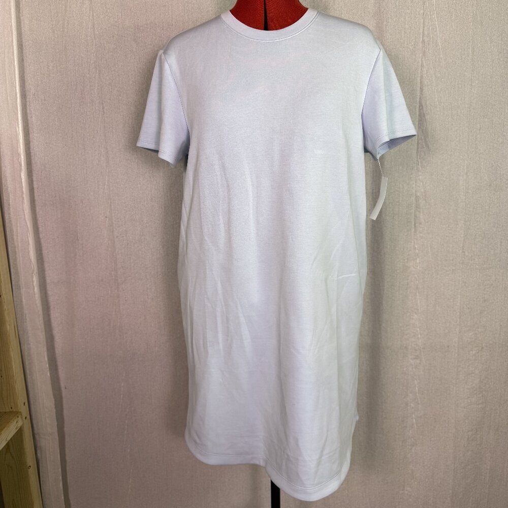 Members Mark Womens Sandwash Short Sleeve Mini Dress Light Blue Size L E992